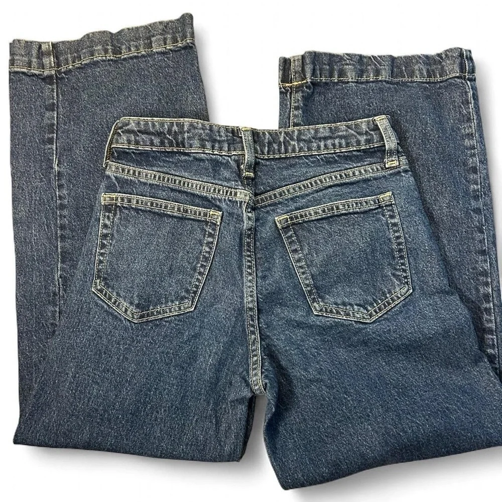 GAP Girls’ Wide-Leg Denim Jeans – Size 12 | Dark Wash | Adjustable Waist